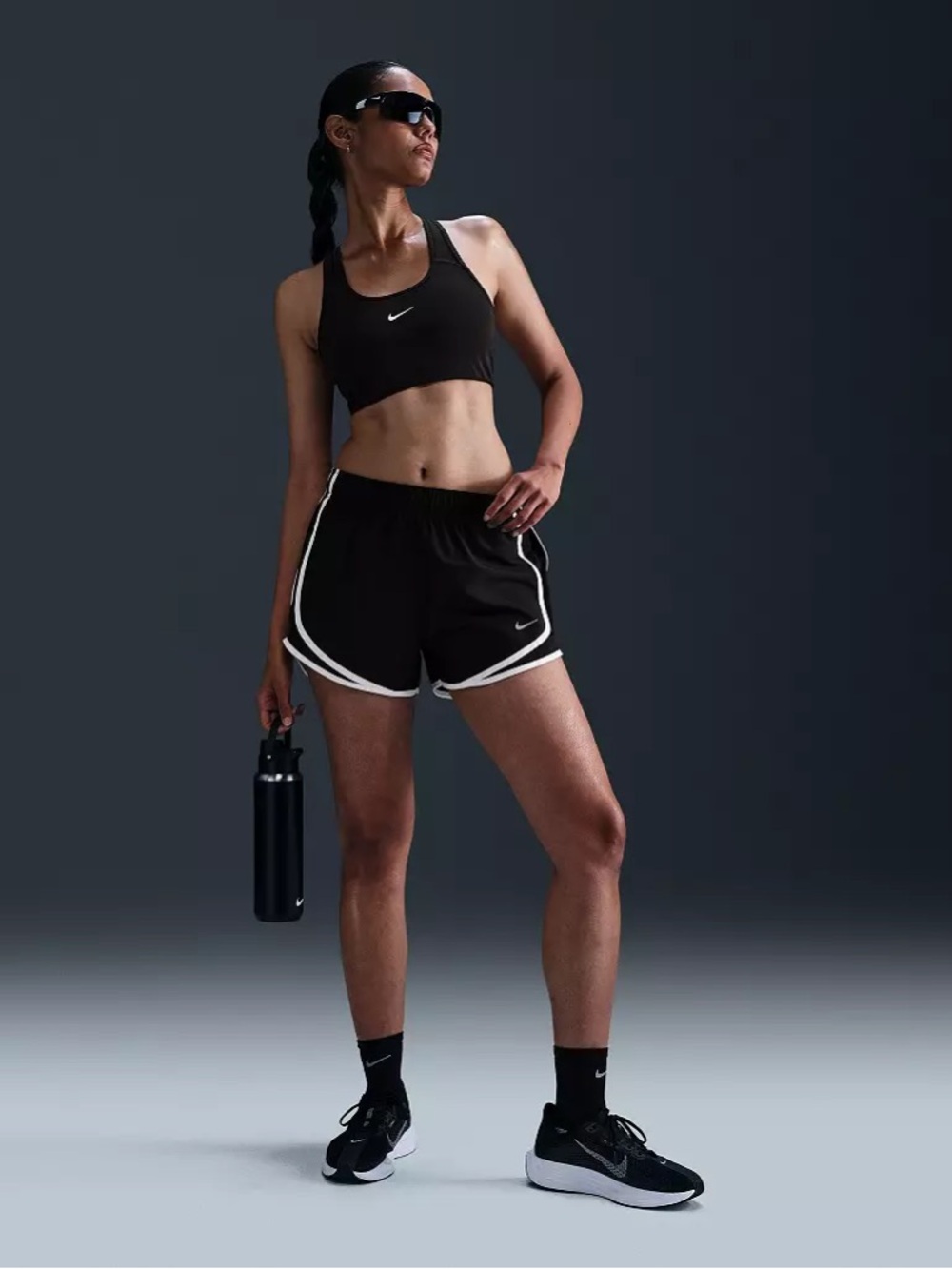 Nike Dri-FIT Tempo Mid-Rise Brief-Lined Running Shorts Black Small